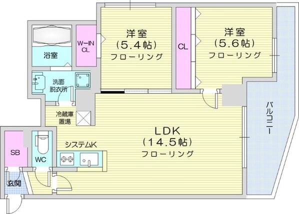 新琴似駅 徒歩4分 8階の物件間取画像